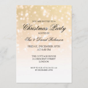 Elegante Kerstfeest Gouden Bokeh Sparkle Lights Kaart