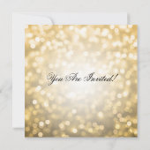 Elegante Kerstfeest Gouden Glitter Lichten Kaart (Achterkant)