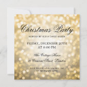 Elegante Kerstfeest Gouden Glitter Lichten Kaart (Voorkant)