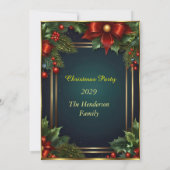 Elegante kerstfeest kerstballen rood Vakantie Kaart (Achterkant)