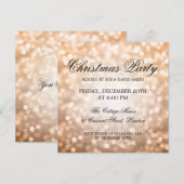 Elegante kerstfeest koperen glitter lichten kaart (Voorkant / Achterkant)