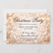 Elegante kerstfeest koperen glitter lichten kaart (Voorkant)