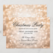 Elegante kerstfeest koperen glitter lichten kaart (Voorkant / Achterkant)