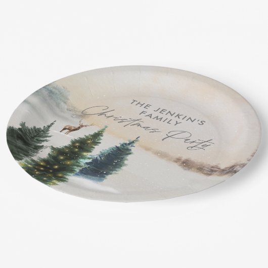 Elegante kerstfeest papieren borden papieren bordje (Gekanteld)