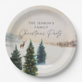 Elegante kerstfeest papieren borden papieren bordje