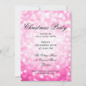 Elegante kerstfeest roze glitter lichten kaart (Voorkant)