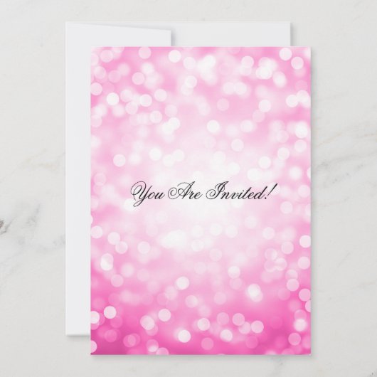 Elegante kerstfeest roze glitter lichten kaart (Achterkant)