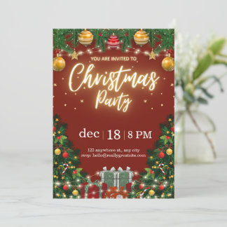 Elegante Kerstfeest Uitnodiging