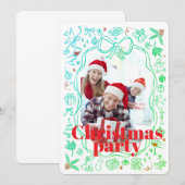 Elegante Kerstfeest Uitnodiging (Voorkant / Achterkant)