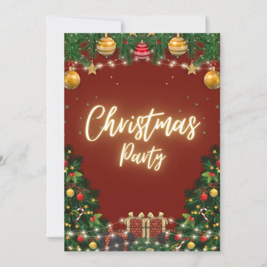 Elegante kerstfeest uitnodiging (Voorkant)