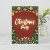 Elegante kerstfeest uitnodiging (Staand voorkant)