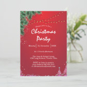 elegante kerstfeest uitnodiging (Staand voorkant)