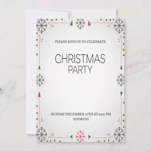 Elegante Kerstfeest Uitnodiging (Voorkant)