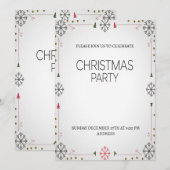 Elegante Kerstfeest Uitnodiging (Voorkant / Achterkant)