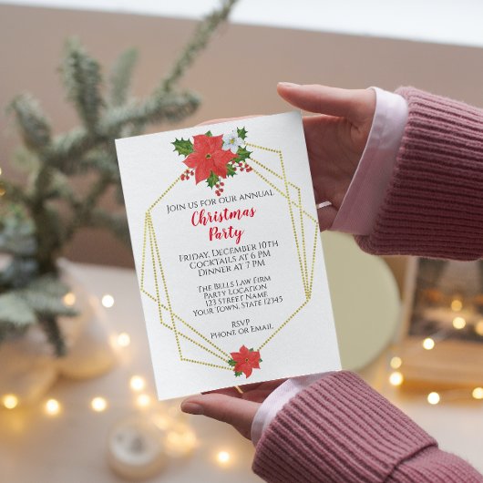 Elegante kerstfeest uitnodiging