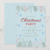 Elegante Kerstfeest Uitnodiging (Voorkant / Achterkant)