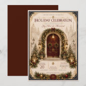 Elegante kerstfeest uitnodiging (Voorkant / Achterkant)