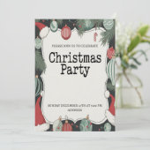 Elegante Kerstfeest Uitnodiging (Staand voorkant)