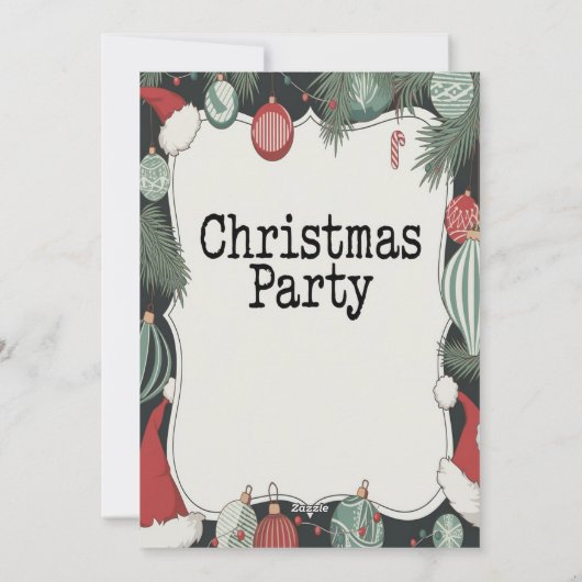 Elegante Kerstfeest Uitnodiging (Achterkant)