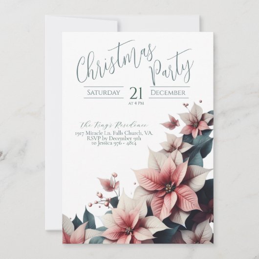 Elegante kerstfeest uitnodiging Kaart (Voorkant)