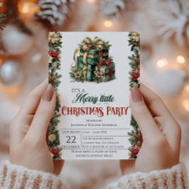 Elegante kerstfeest uitnodiging met cadeau dozen