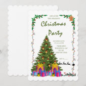 Elegante Kerstfeest Uitnodiging met Schulpvormige  (Voorkant / Achterkant)