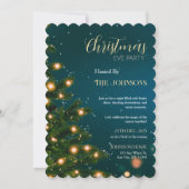 Elegante kerstfeest uitnodiging voor de avond (Voorkant)