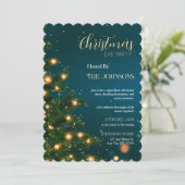Elegante kerstfeest uitnodiging voor de avond (Staand voorkant)