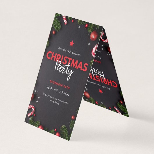 "Elegante kerstfeest uitnodigingen & Holiday Dec" (Achterkant)