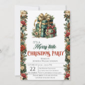 Elegante kerstfeestuitnodiging met cadeausdozen kaart (Voorkant)