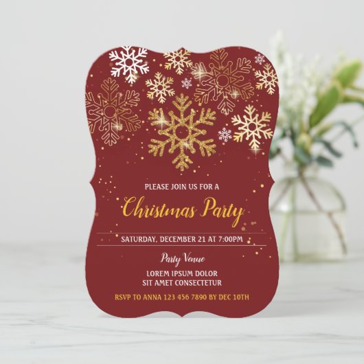 Elegante kerstfeestuitnodigingen kaart (Staand voorkant)