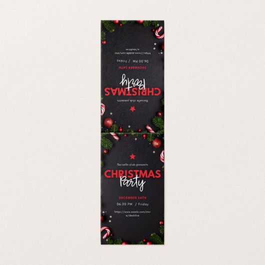 "Elegante kerstfeestuitnodigingen & Kerstversierin Kaart (Buitenkant ongevouwen)