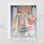 Elegante kerstfoto | Donkergrijs Feestdagenkaart (Voorkant)