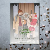 Elegante kerstfoto | Groen Feestdagenkaart