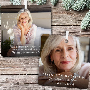 Elegante kerstfoto-herdenkingsornament metalen ornament