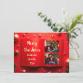Elegante kerstfoto kaart 2027 (Staand voorkant)