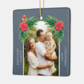Elegante kerstfoto keramisch ornament (Links)