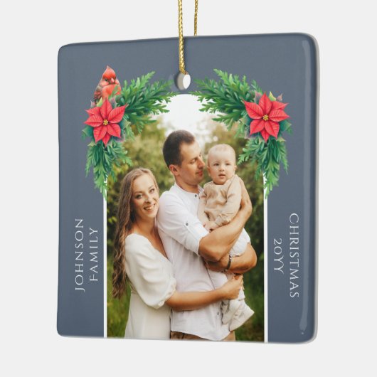 Elegante kerstfoto keramisch ornament (Links)