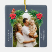 Elegante kerstfoto keramisch ornament (Voorkant)