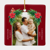 Elegante kerstfoto keramisch ornament (Achterkant)