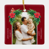 Elegante kerstfoto keramisch ornament (Voorkant)