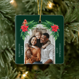 Elegante kerstfoto keramisch ornament