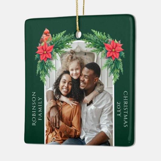 Elegante kerstfoto keramisch ornament (Links)