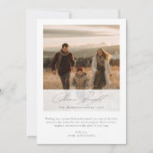 Elegante Kerstfoto met 'Schijn Stralend' Schrift i Feestdagenkaart (Voorkant)