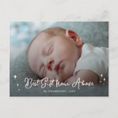 Elegante kerstfoto met script baby aankondiging (Voorkant)