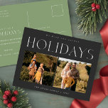 Elegante kerstfoto | Moderne familievakantie Briefkaart<br><div class="desc">Vier het vakantieseizoen met deze elegante kerstfoto | Modern familie vakantie Briefkaart. Met een schoon en minimalistisch ontwerp toont deze kaart uw favoriete familiemomenten prachtig met twee foto's.</div>