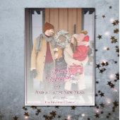 Elegante kerstfoto | roze feestdagenkaart