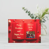 Elegante kerstfotokaart 2026 feestdagenkaart (Staand voorkant)