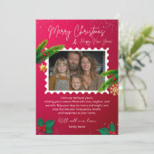 Elegante kerstfotokaart kaart (Staand voorkant)