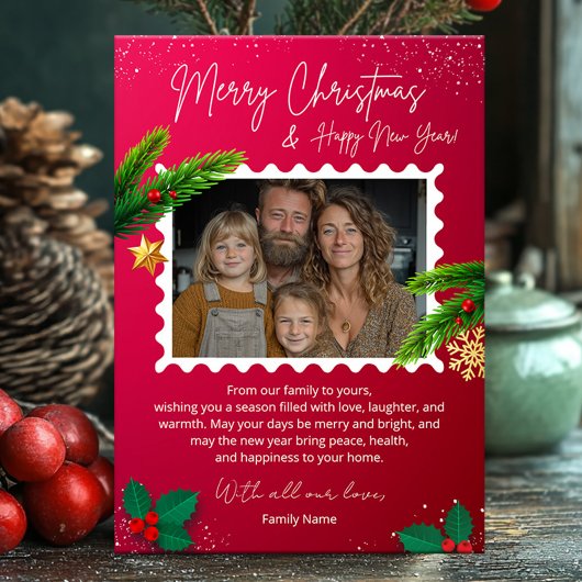 Elegante kerstfotokaart kaart